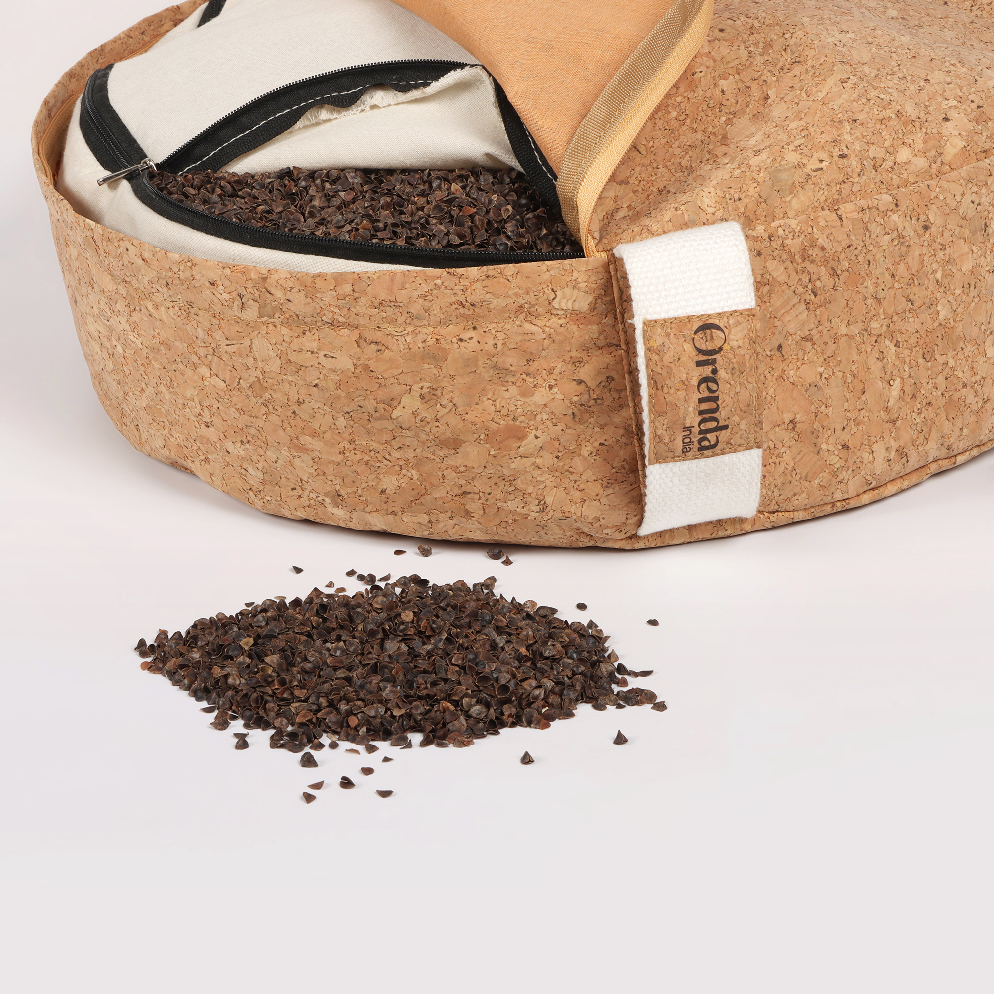Cork Meditation cushion-With Buckwheat Filling - Image 3