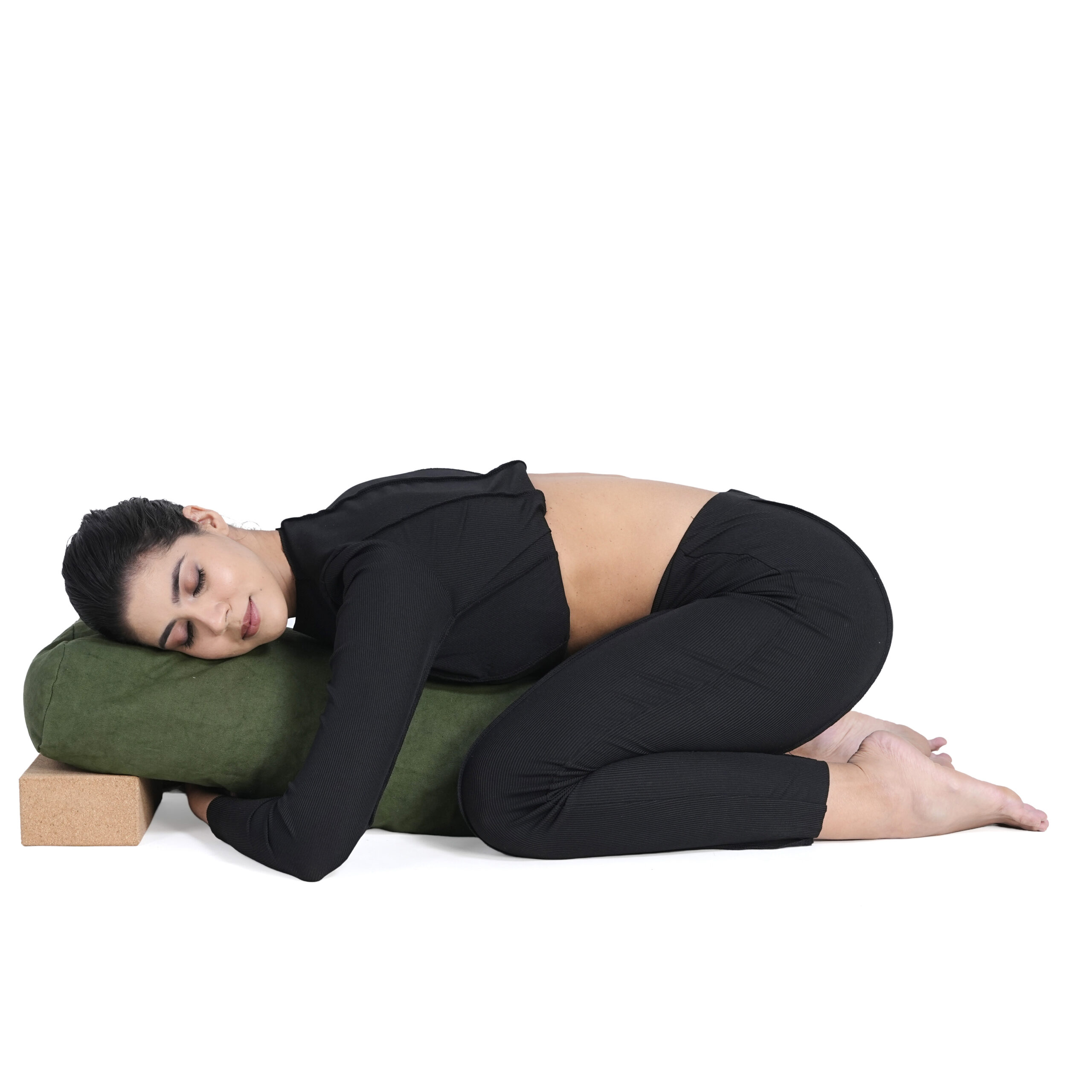 Cotton Canvas Yoga Bolster -With Buckwheat Hull Filling - Image 5