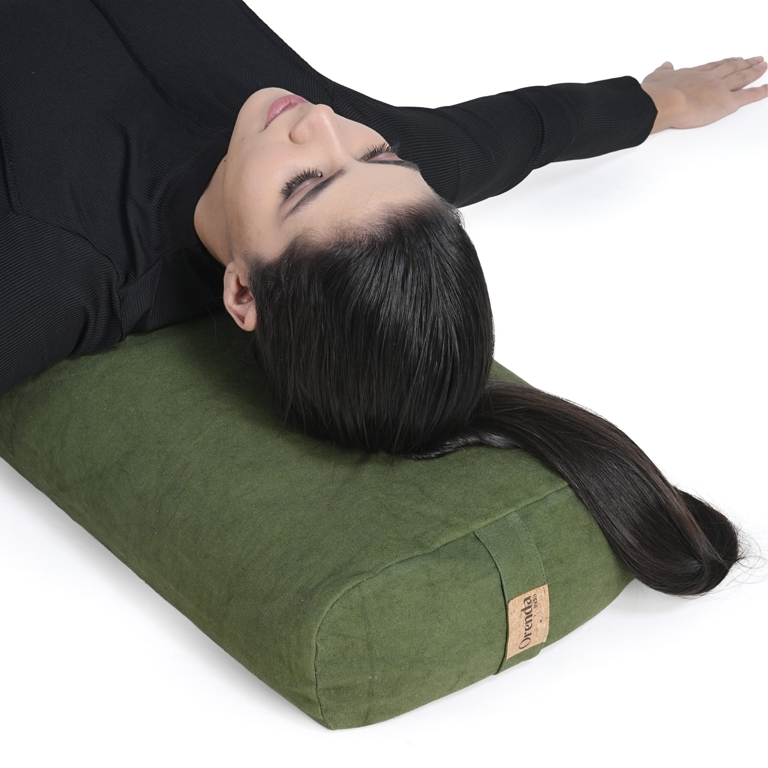 Cotton Canvas Yoga Bolster -With Buckwheat Hull Filling - Image 2