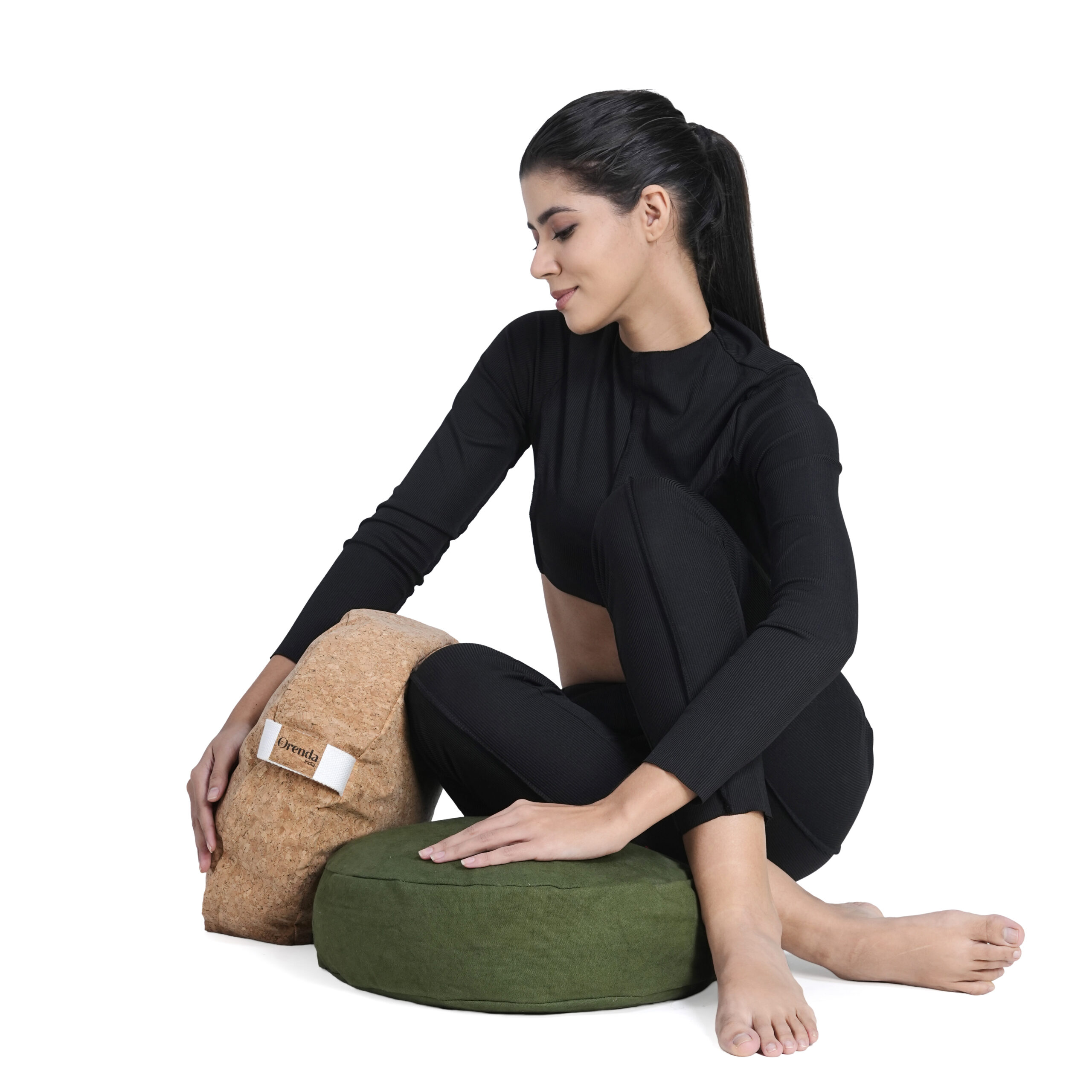 Cotton Canvas Meditation Cushion -With Buckwheat hull Filling - Image 6